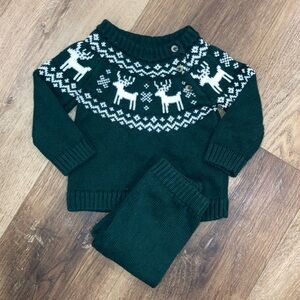 Starting Out Deer Sweater Pant Set Matching Knit Christmas Holiday Outfit 6m